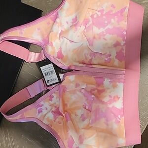 Pink and Orange Tie Dye Women's Sports Bra With Panties To Match Sold Separately